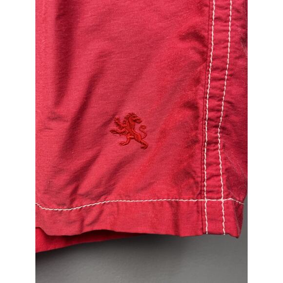Express Swim Trunks Mens Small Red Pockets Embroidered Lined Retro - Picture 9 of 10